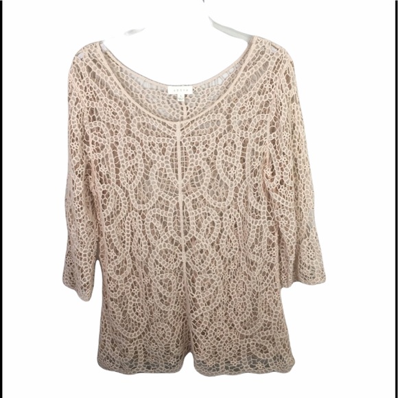 Adiva nude boho Crocheted top - Picture 1 of 7